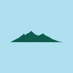 vector illustration of beautiful green mountain for object and background design, flat design, mountain for background