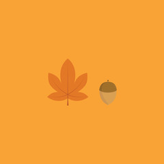 vector oak illustration. oak icon. can use for food and party topic. leaf and oak seed