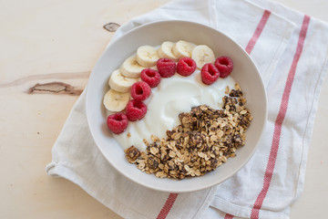 Joghurt mit Müsli und Beeren 