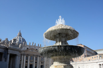 Fototapeta na wymiar Fountain St. Peter's Basilica Vatican City