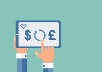 Обмен валют онлайн. Доллар - Английский фунт.