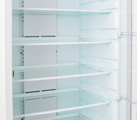 empty fridge shelves
