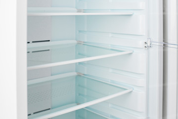 empty fridge shelves