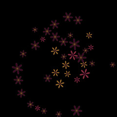 Feminine Floral Pattern with Simple Small Flowers for Greeting Card or Poster. Naive Daisy Flowers in Primitive Style. Vector Background for Spring or Summer Design.
