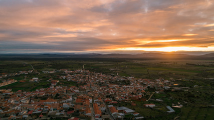 Over the town sunset
