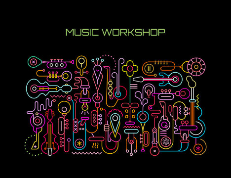 Music Workshop vector illustration