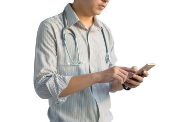 Doctor and smartphone