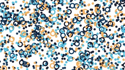 
3d illustration of abstract atomic or molecular structures random patterns from small spheres and torus or rings as a background image. Microcosm Series