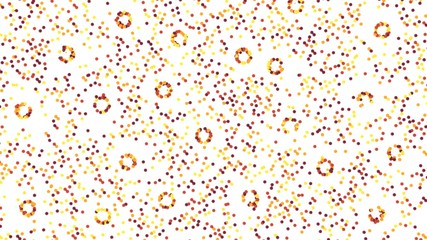 3d illustration of abstract atomic or molecular structures random patterns from small spheres concentrating in circles as a background image. Microcosm Series