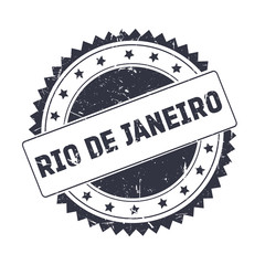 Rio De Janeiro Black grunge stamp isolated