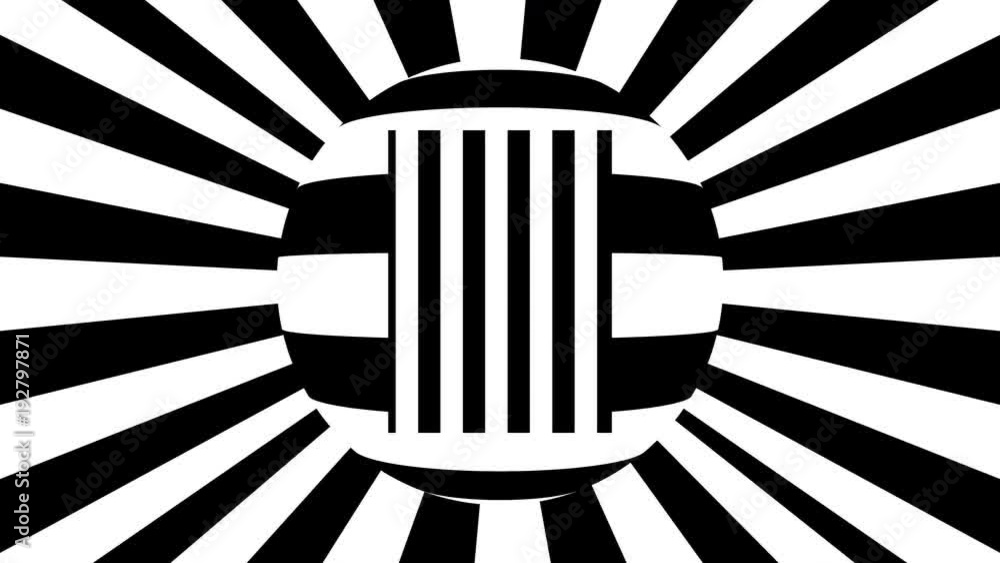Poster abstract background with black and white stripes. seamless loop