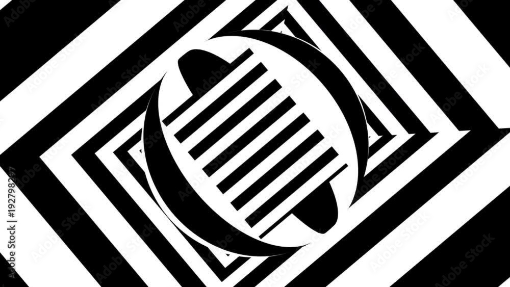 Poster abstract background with black and white stripes. seamless loop