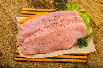 Raw turkey steak