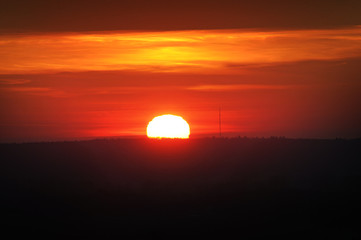 Sunset landscape view over the island R&uuml;gen
