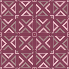 Geometric seamless pattern. Purple red background