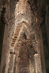 Ancient brick ceiling in a Buddhist temple