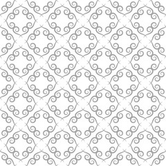 Gray floral seamless ornament on white background