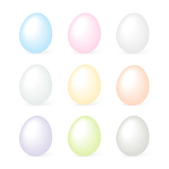 Colorful easter eggs set on white background vector