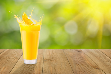 orange juice on table