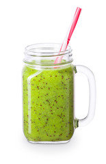 kiwi smoothie isolated on white