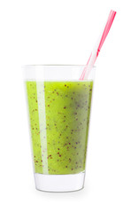 kiwi smoothie isolated on white