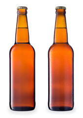 brown beer bottles set