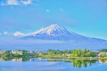 View of Mt. Fuji and Lake Kawaguchiko Tokyo, Japan Summer