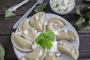 Russian dumplings with cottage cheese 
