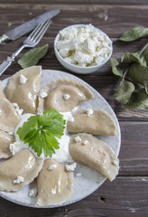 Russian dumplings with cottage cheese