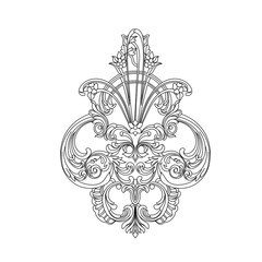 Vintage baroque ornament, corner. Retro pattern antique style acanthus. Decorative design element filigree calligraphy vector. - stock vector