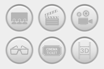 Cinema buttons set