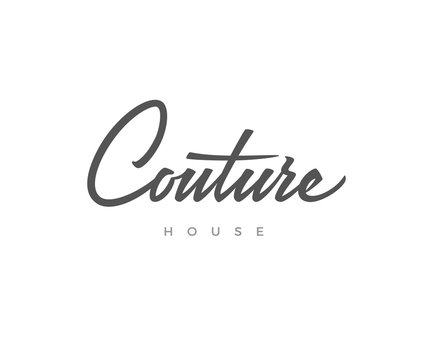 Couture logo design. Vector sign lettering. Logotype calligraphy