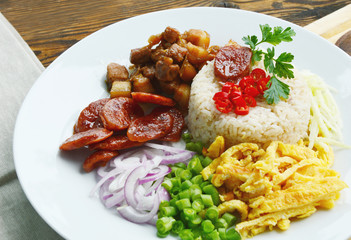 Rice Seasoned with Shrimp Paste (Thai name is khaao khlook gabpi)