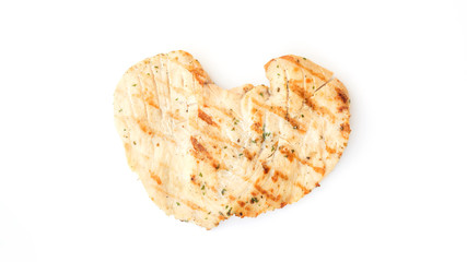 Grill chicken breast on a white background.