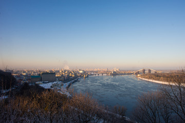 Fototapeta na wymiar Ukraine. Kiev. View of the Kiev. Panoramic view from the hill over the 