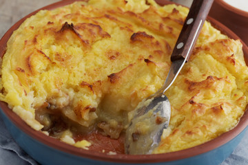 Mushrooms and potato gratin