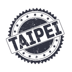 Taipei Black grunge stamp isolated