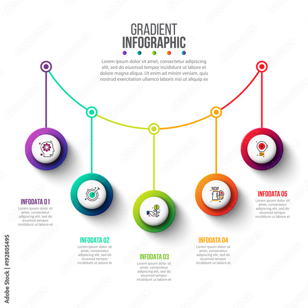 Poster Business data visualization. Process chart. Abstract elements of graph, diagram with 5 steps, options, parts or processes. Vector business template for presentation. Creative concept for infographic.