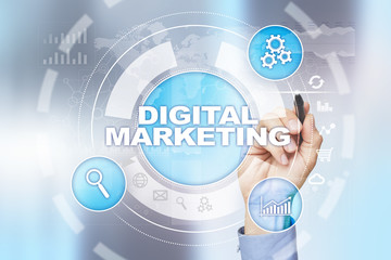 DIgital marketing technology concept. Internet. Online. Search Engine Optimisation. SEO. SMM. Advertising.