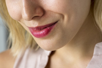 Closeup of smiling woman's smile