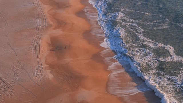 Top View of Nazare Seaside in Atlantic coast in Portugal.