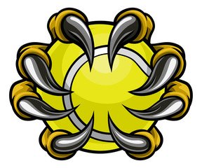 Monster or animal claw holding Tennis Ball