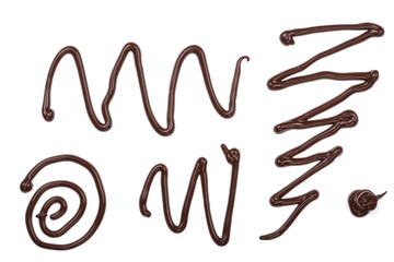 sweet chocolate sauce isolated on a white background. Set or collection