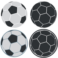 Fototapeta premium Soccer Ball Simple Icons on White Background.