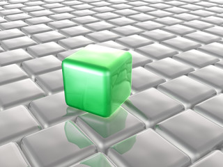 Green and grey cubes