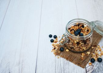 homemade granola in jar