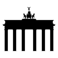 gz54 GrafikZeichnung - german: Das Brandenburger Tor in Berlin - english: The Brandenburg Gate in Berlin, Germany - symbol / illustration - xxl black g5870 © fotohansel