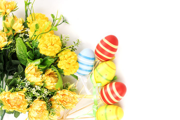 Easter eggs, flowers 