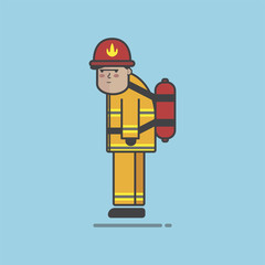 Illustration of fire fighter