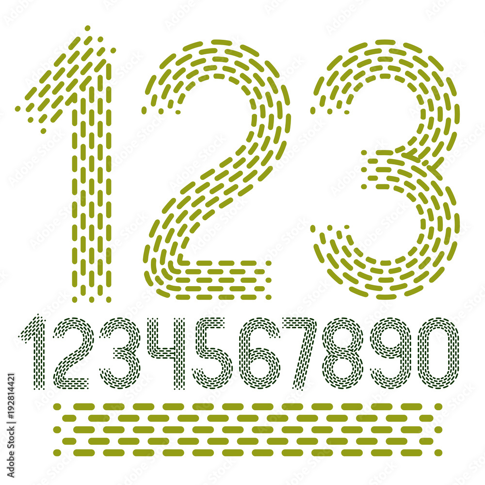 Poster vector numbers, modern numerals set. rounded bold retro numeration from 0 to 9 can be used for logo 